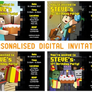 17 DESIGNS To Choose From - DIGITAL Birthday Invitation - Any Name, Any Age, Any Details - PRINTABLE Digital Download Only