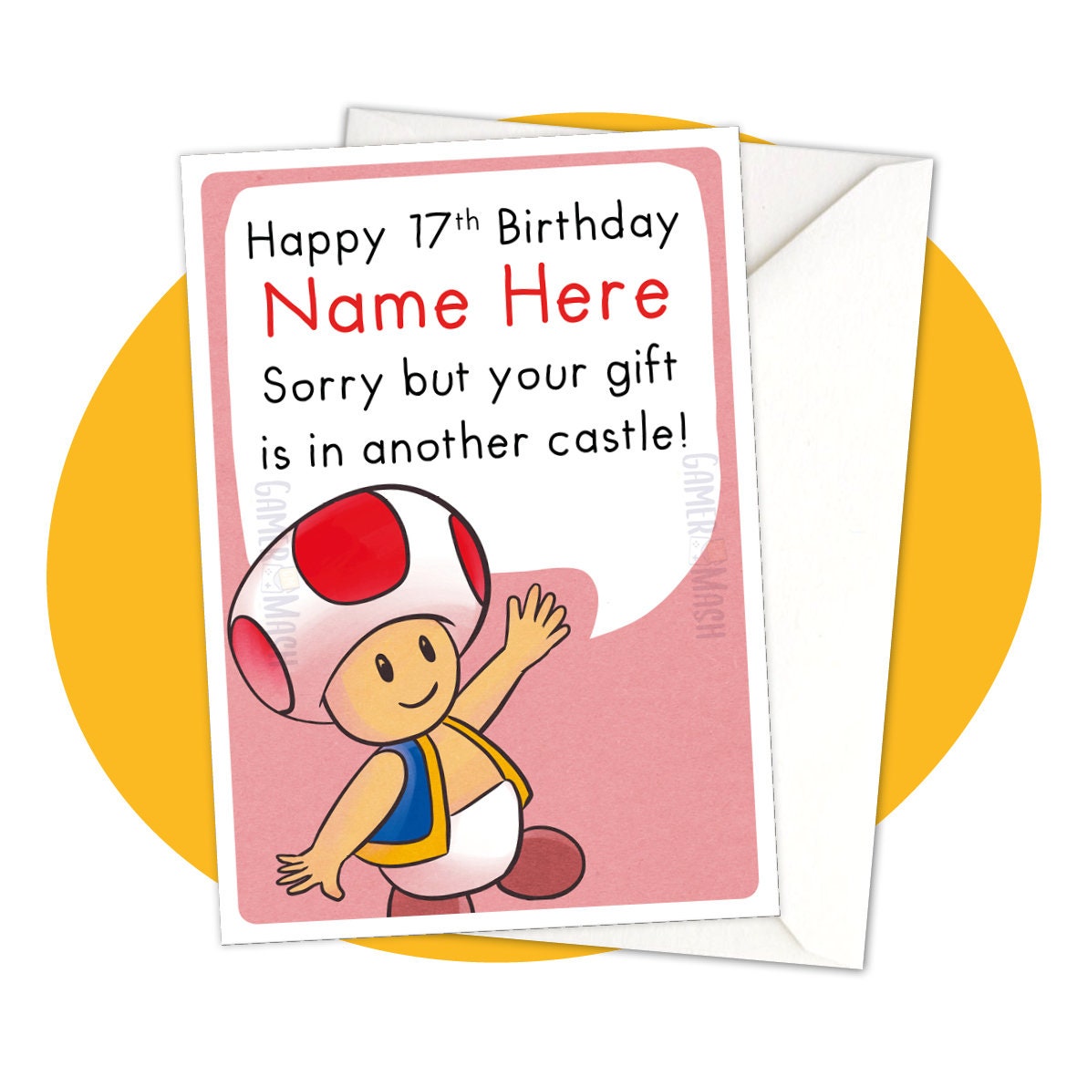 Toad Wishes PERSONALISED BIRTHDAY CARD Super Mario Bros | Etsy