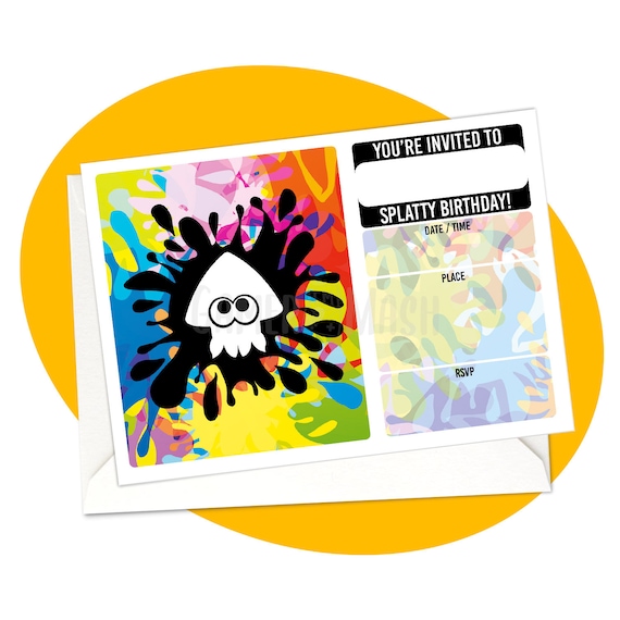 Squid Splat Diy Birthday Invitation Digital Bundle Etsy