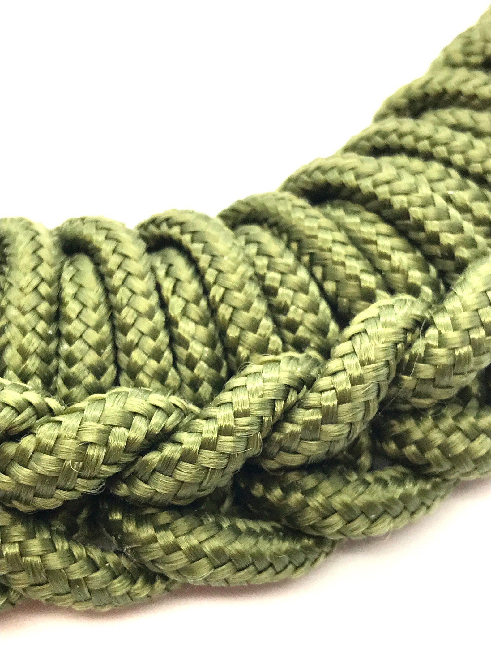 Paracord Necklace Khaki Paracord Crochetted on a Red Rope Base With a