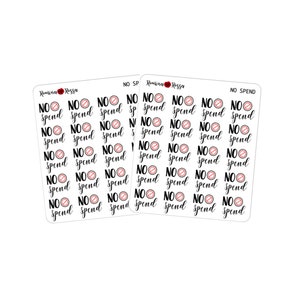 No Spend Stickers - Decorative Planner Stickers