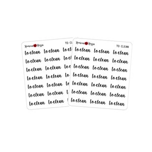 To Clean Script Stickers | Planner Stickers