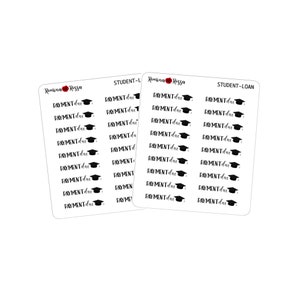 Student lening betaling verschuldigd stickers-decoratieve planner stickers