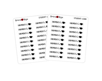 Student Loan Payment Due Stickers - Decorative Planner Stickers