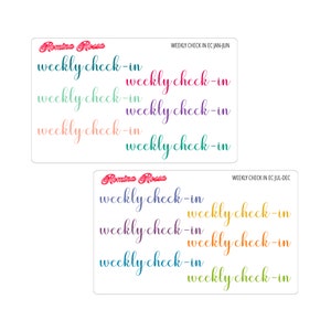 Wekelijkse Check-In Script Stickers - Kleurrijk & Zwart