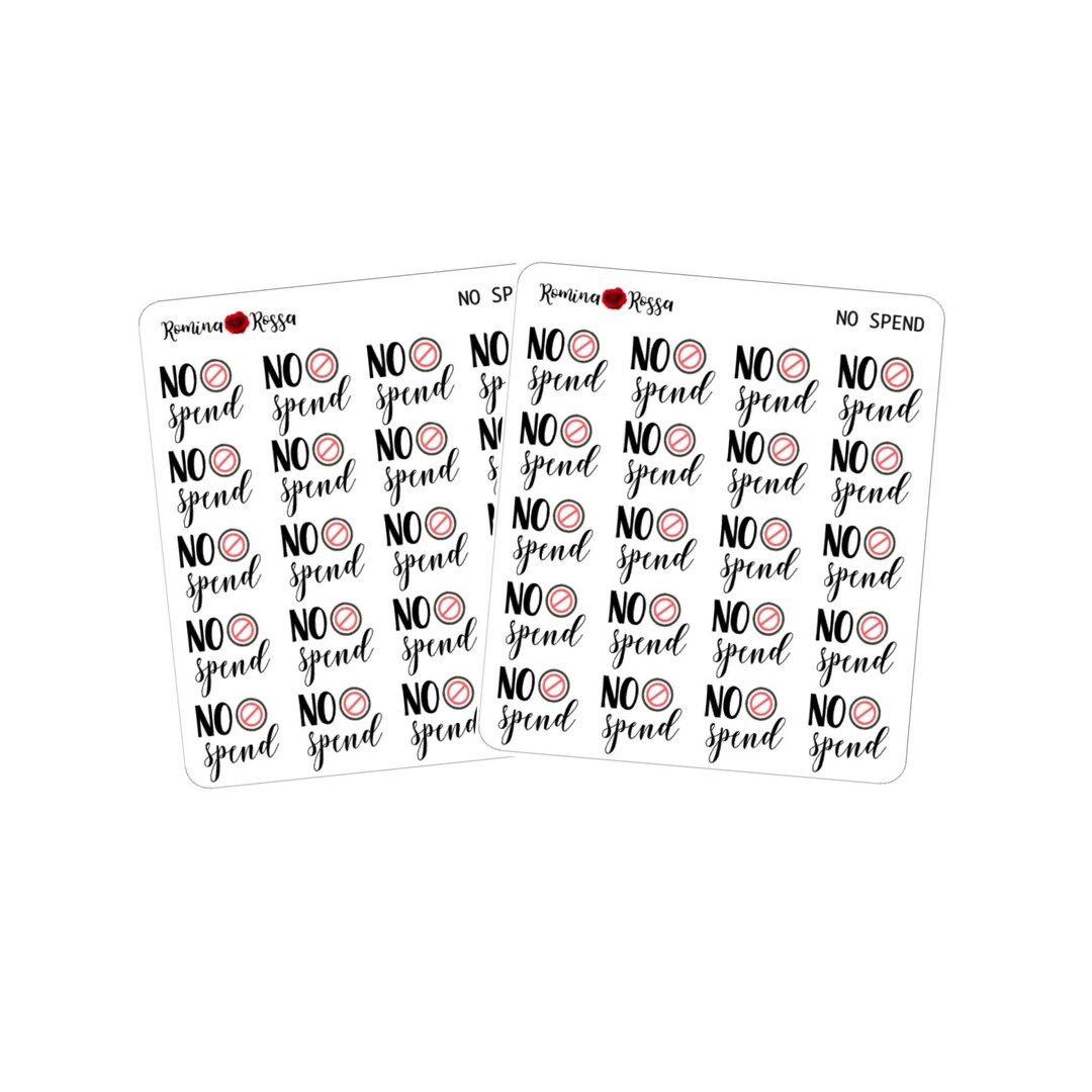 No Spend Stickers - Decorative Planner Stickers - Etsy