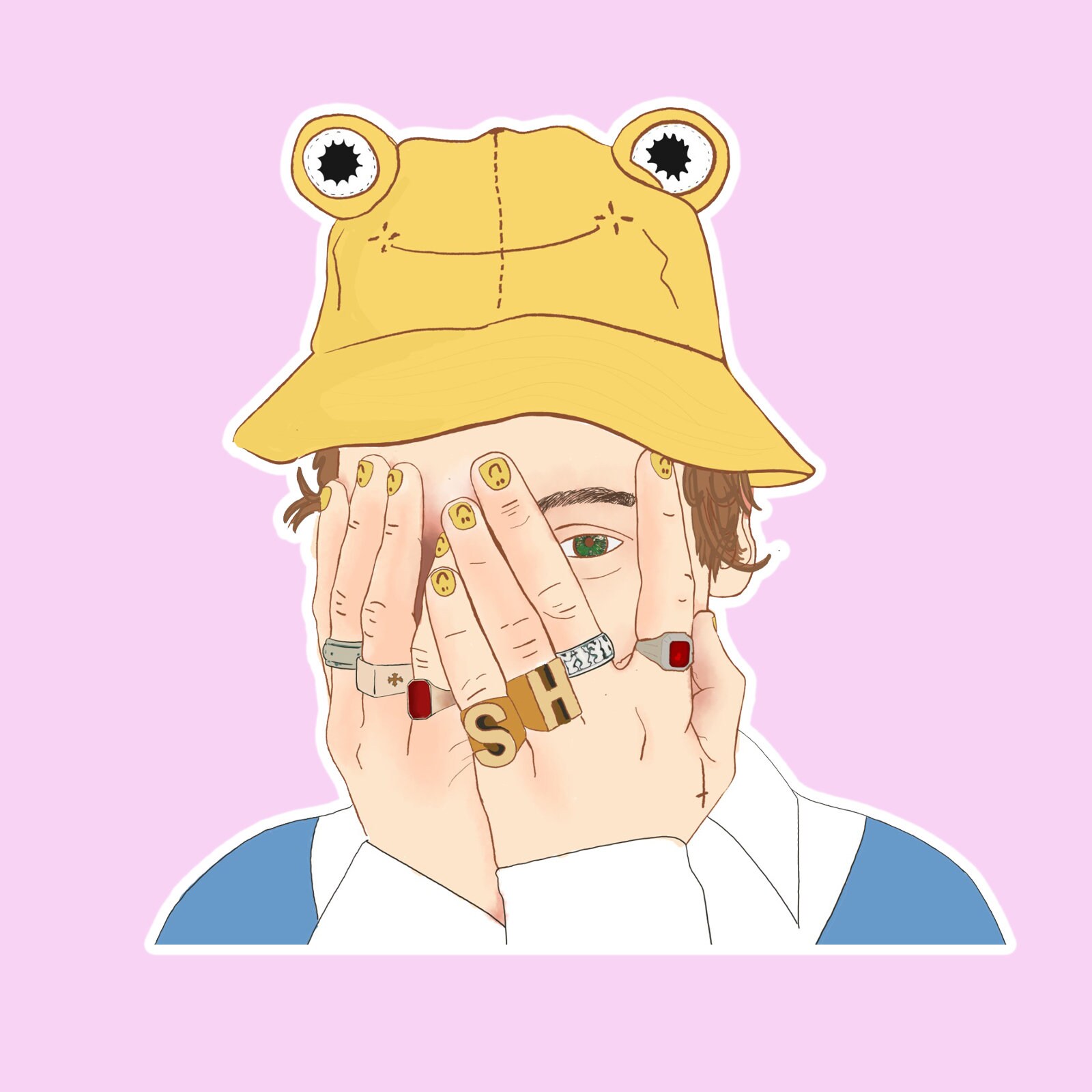 Harry Styles Frog Hat Sticker - Etsy 