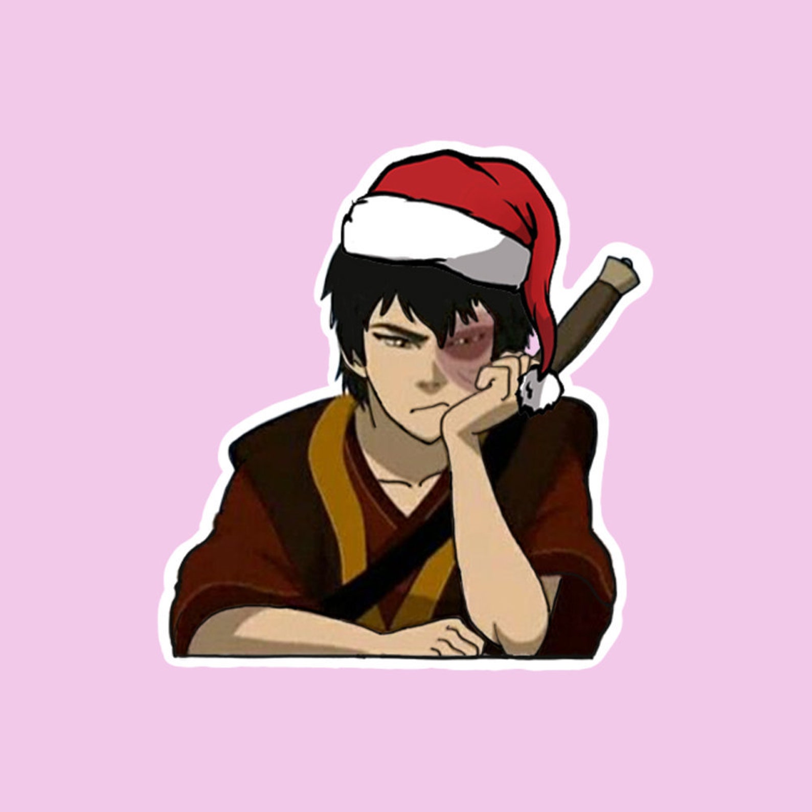 Christmas Hat Zuko Sticker Avatar Sticker Funny Sticker Etsy