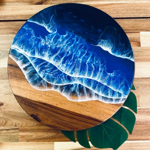 Charcuterie Board / Cheese board / Serving tray with Resin art Large sizes Round (lazy susan)