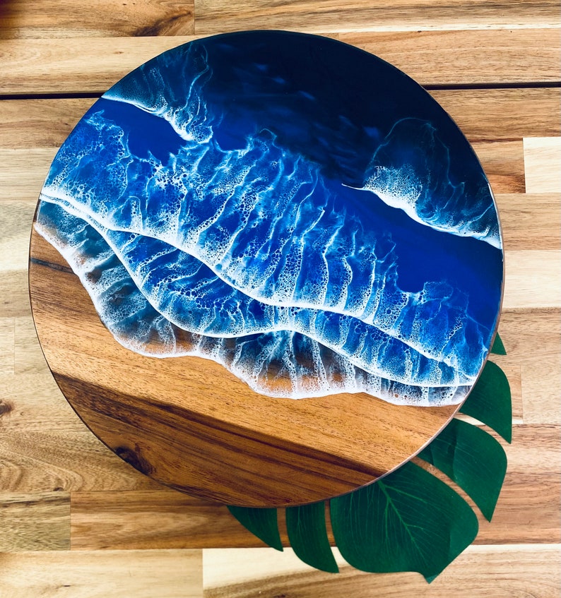 Charcuterie Board / Cheese board / Serving tray with Resin art Large sizes Round (lazy susan)