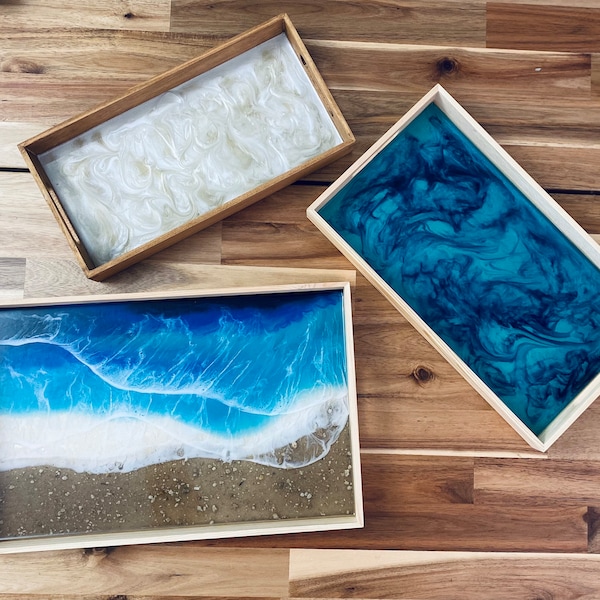 Serving Tray with Resin - Ready to Ship