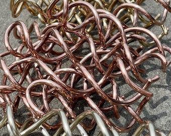 Twisty Corkscrew Hairpins in Copper, Brass or Silver
