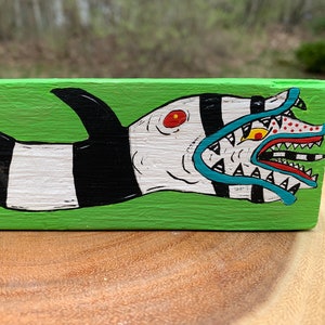 Beetlejuice Sandworm Painted Wood