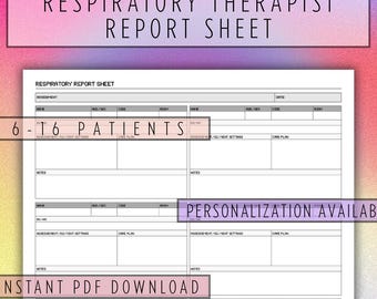 Hoja de informe del terapeuta respiratorio (PDF descargable)