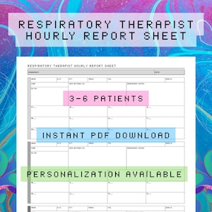 Respiratory Therapist Hourly Report Sheet - Downloadable PDF