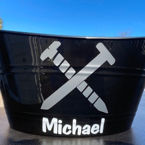 Carpenter, woodworking, Tools, Personalized basket -Great personalized Easter baskets, toy organizers, baby showers, Father&#39;s Day