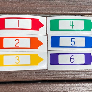 Vinyl Crayon Classroom Line Up Number Decals-Various sets available to meet your classroom/work space needs!Also available without numbers!