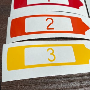 Vinyl Crayon Classroom Line Up Number Decals-Various sets available to meet your classroom/work space needsAlso available without numbers image 2