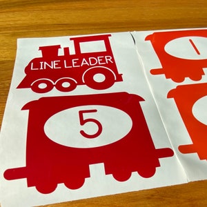 Vinyl Classroom &#39;Train Set&#39; Line Up Number Decals-Various sets available to meet your classroom needs!