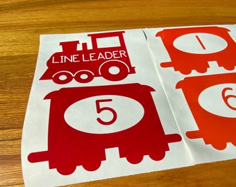 Vinyl Classroom 'Train Set' Line Up Number Decals-Various sets available to meet your classroom needs!