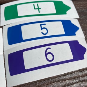 Vinyl Crayon Classroom Line Up Number Decals-Various sets available to meet your classroom/work space needsAlso available without numbers image 3