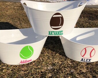 Personalized Sports, Baseball/Softball, Tennis, Soccer, Football Baskets, Easter Basket, Personalized Bins