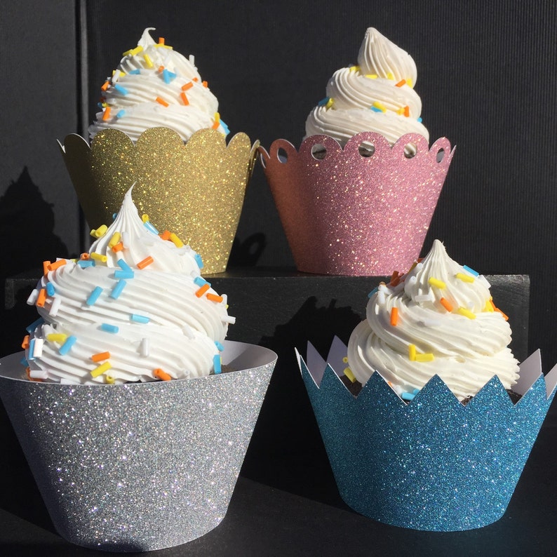 Glitter Cupcake Wrappers sets of 12 Etsy