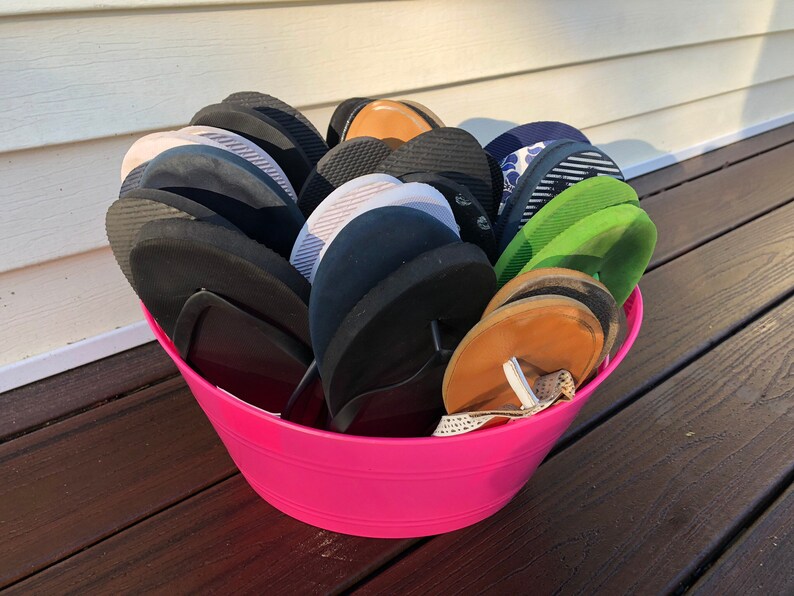 basket weave flip flops
