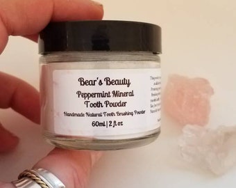 READY SHIP | Peppermint Mineral Tooth Powder 120gr, Remineralizing Clay Tooth Powder, Peppermint Toothpaste Alternative, Flouride Free