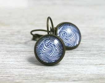 Mer Sauvage // Boucles d'oreilles pendantes // Maritime - Mer - Été - Vagues