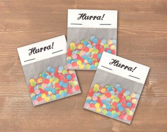 Hurra - 3 little bags of confetti - perfect for decorating a present