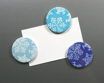 Snowflakes I // Button or magnet of your choice // 38 mm