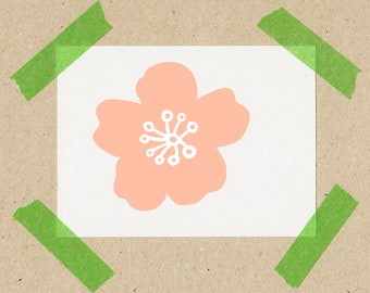 Stamp flower I // natural rubber on beech wood 3 x 3 cm