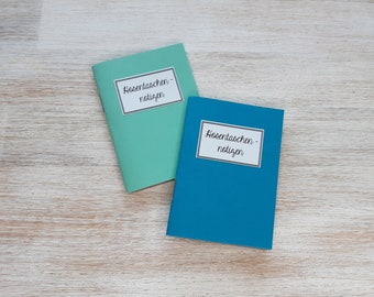 Pocket notes // 2 mini notebooks // turquoise and petrol