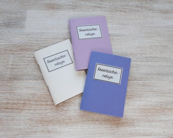 Appunti tascabili // 3 mini quaderni // viola, lilla e crema