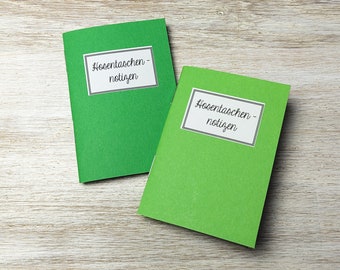 Pocket notes // 2 mini notebooks // Shades of green