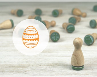 Mini stamp Easter egg II // Natural rubber on hardwood // Diameter 12 mm, height 25 mm