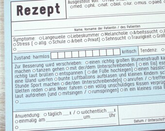 Rezeptblock für Hobbymediziner // recycling Papier // 50 Blatt // A6 // Klimaneutral gedruckt in Deutschland