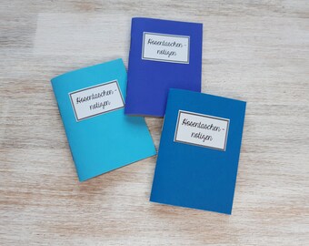 Pocket notes // 3 mini notebooks // Shades of blue