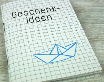 Gift ideas paper boat // handmade notebook for your pocket