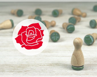 Mini tampon rose // caoutchouc naturel sur bois dur // diamètre 12 mm, hauteur 25 mm