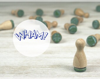 Mini Stamp WHAM! // Natural rubber on hardwood // Diameter 12 mm, height 25 mm