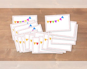 String of pennants - 18 recycling labels / cut by hand / sticker