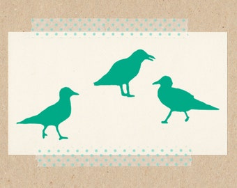Seagulls // stamp-set 3 stamps each 2 x 2 cm