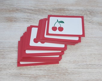 Cherries - 18 hand-cut recycled labels // Label // Stickers // Jam // Juice // Canning