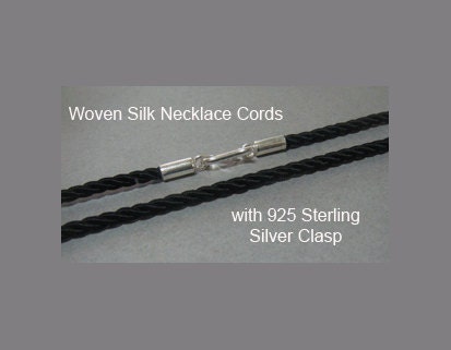 Silk cord necklace with on sale sterling silver clasp