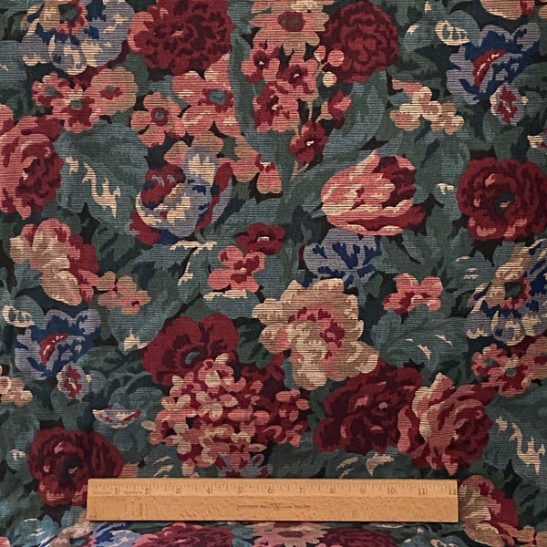 Vintage, P. Kaufmann, Multicolor, Floral, Textured, Home Decor Fabric, 56" Wide