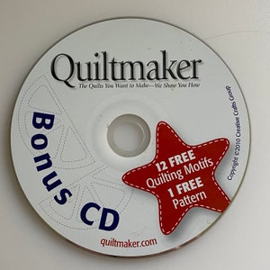 Quiltmaker Bonus CD with 12 Quilting Motifs and One Free Pattern, Pre-Owned