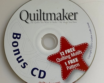 Quiltmaker Bonus CD with 12 Quilting Motifs and One Free Pattern, Pre-Owned