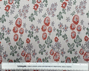1 1/8 Yards of Vintage, Light Gray Floral, Double Knit Fabric, 62" Wide